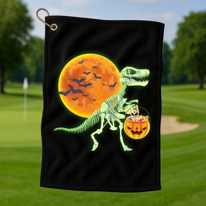 Full Moon T-Rex Dinosaur Skeleton Candy Golf Towel