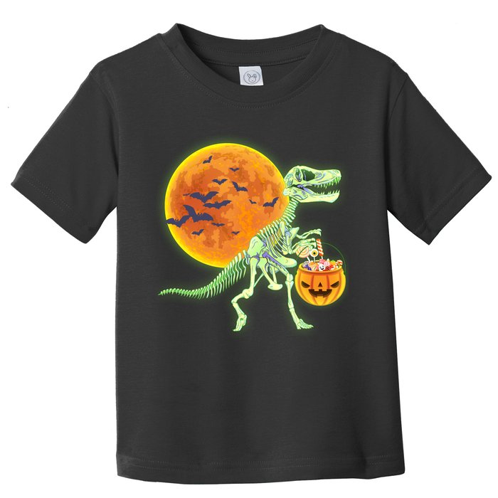 Full Moon T-Rex Dinosaur Skeleton Candy Toddler T-Shirt