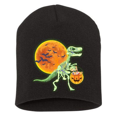 Full Moon T-Rex Dinosaur Skeleton Candy Short Acrylic Beanie