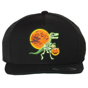 Full Moon T-Rex Dinosaur Skeleton Candy Wool Snapback Cap