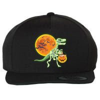 Full Moon T-Rex Dinosaur Skeleton Candy Wool Snapback Cap
