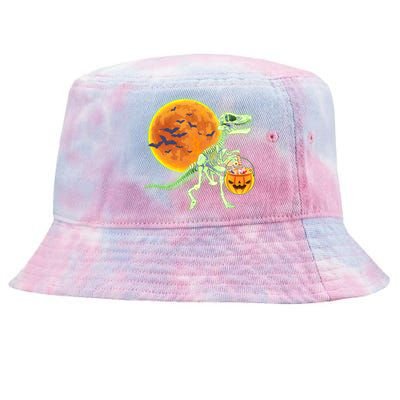 Full Moon T-Rex Dinosaur Skeleton Candy Tie-Dyed Bucket Hat