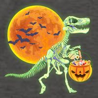 Full Moon T-Rex Dinosaur Skeleton Candy Vector Backpack