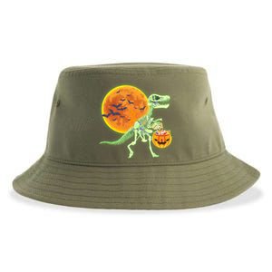 Full Moon T-Rex Dinosaur Skeleton Candy Sustainable Bucket Hat