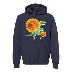 Full Moon T-Rex Dinosaur Skeleton Candy Premium Hoodie