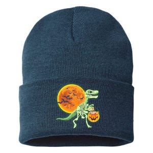 Full Moon T-Rex Dinosaur Skeleton Candy Sustainable Knit Beanie