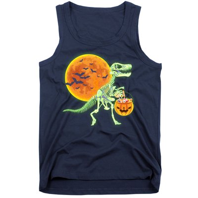 Full Moon T-Rex Dinosaur Skeleton Candy Tank Top