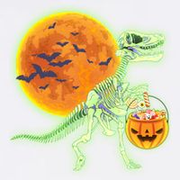 Full Moon T-Rex Dinosaur Skeleton Candy Garment-Dyed Sweatshirt