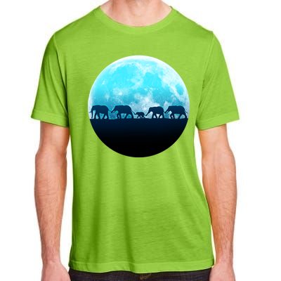 Full Moon With Elephant Family Adult ChromaSoft Performance T-Shirt