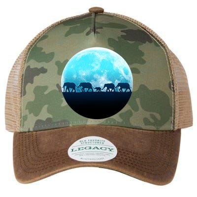Full Moon With Elephant Family Legacy Tie Dye Trucker Hat