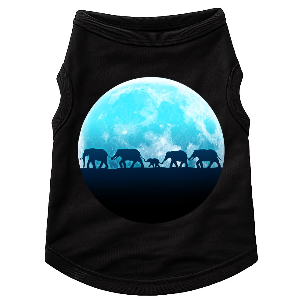 Full Moon With Elephant Family Doggie Tank