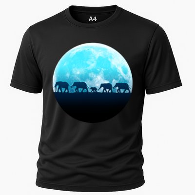 Full Moon With Elephant Family Performance Shirt