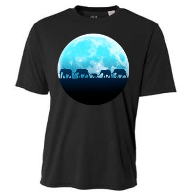 Full Moon With Elephant Family Cooling Performance Crew T-Shirt