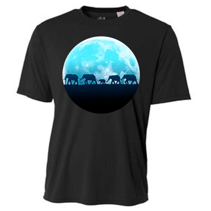 Full Moon With Elephant Family Cooling Performance Crew T-Shirt