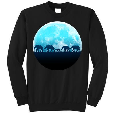 Full Moon With Elephant Family Sweatshirt