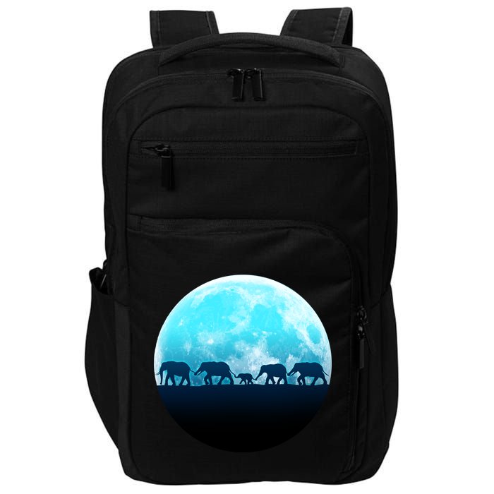 Full Moon With Elephant Family Impact Tech Backpack