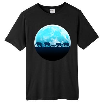 Full Moon With Elephant Family Tall Fusion ChromaSoft Performance T-Shirt