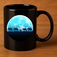 Full Moon With Elephant Family 11oz C Handle Ceramic Mug