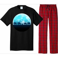 Full Moon With Elephant Family Pajama Set