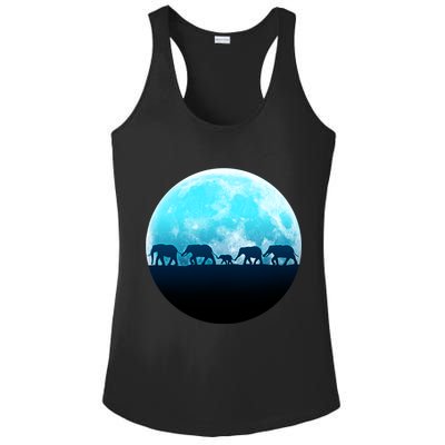 Full Moon With Elephant Family Ladies PosiCharge Competitor Racerback Tank