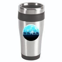 Full Moon With Elephant Family 16oz Travel Tumbler