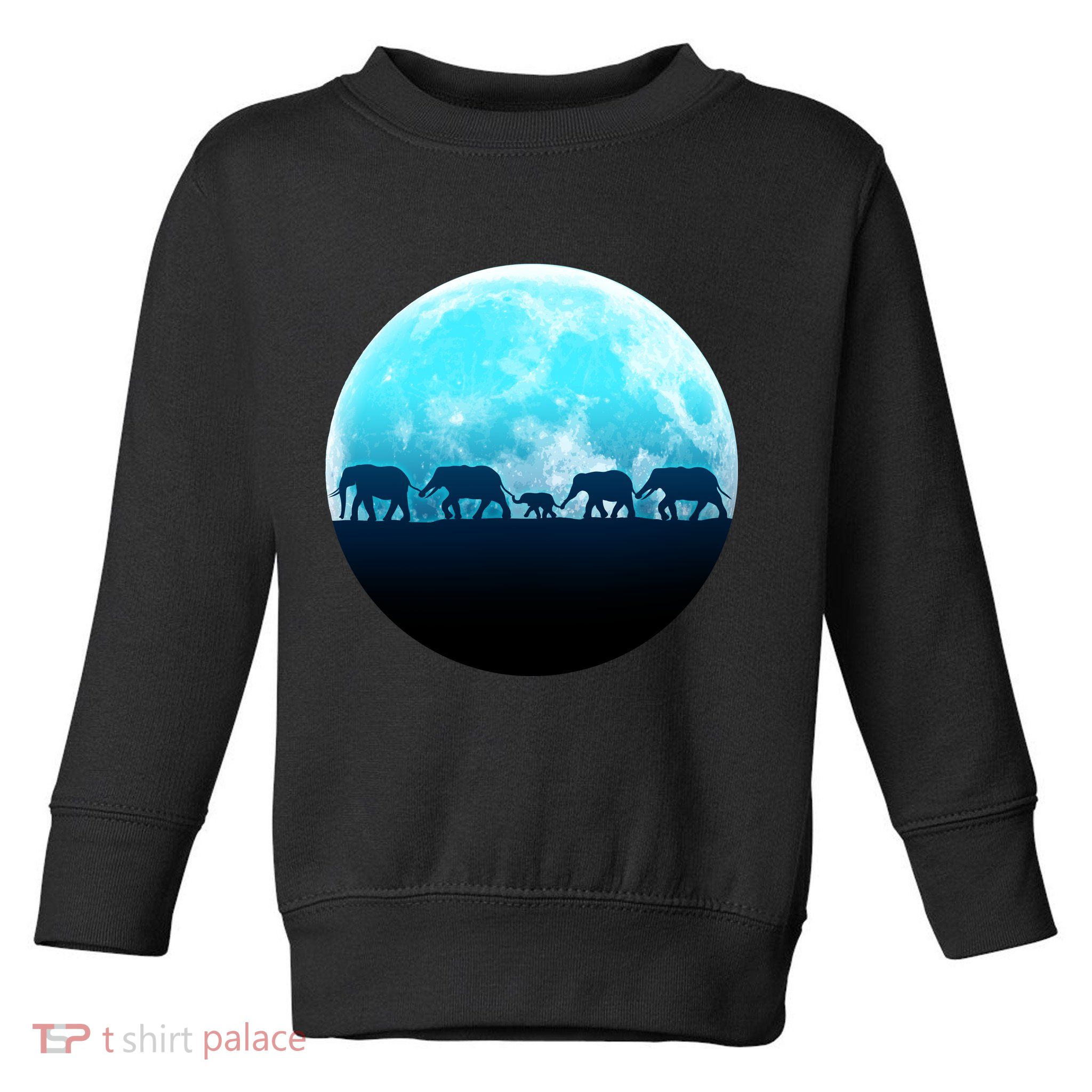 Full Moon With Elephant Family Toddler Sweatshirt