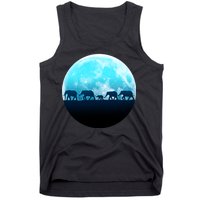 Full Moon With Elephant Family Tank Top