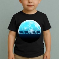 Full Moon With Elephant Family Toddler T-Shirt
