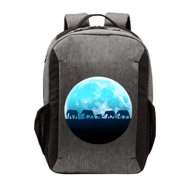 Full Moon With Elephant Family Vector Backpack