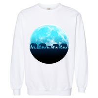 Full Moon With Elephant Family Garment-Dyed Sweatshirt