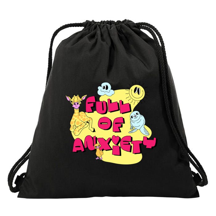 Full Of Anxiety Drawstring Bag