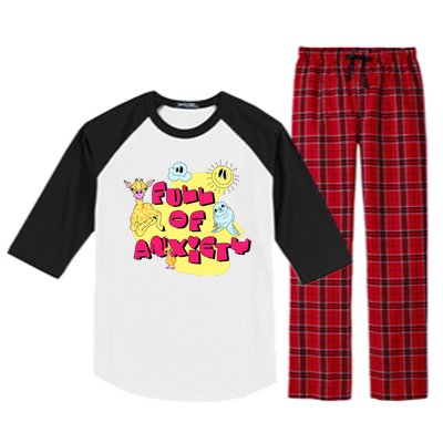 Full Of Anxiety Raglan Sleeve Pajama Set