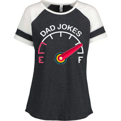 Full Of Dad Jokes Enza Ladies Jersey Colorblock Tee