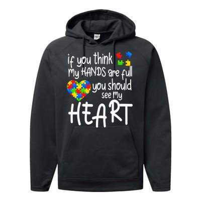 Full Of Heart Autism Parent Performance Fleece Hoodie