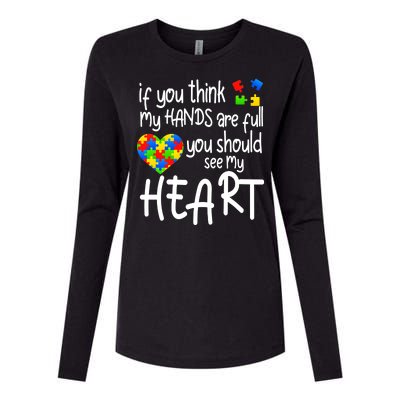 Full Of Heart Autism Parent Womens Cotton Relaxed Long Sleeve T-Shirt