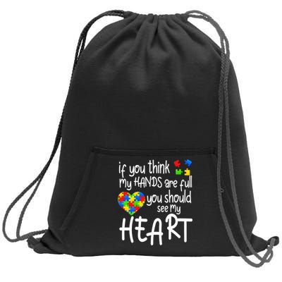 Full Of Heart Autism Parent Sweatshirt Cinch Pack Bag