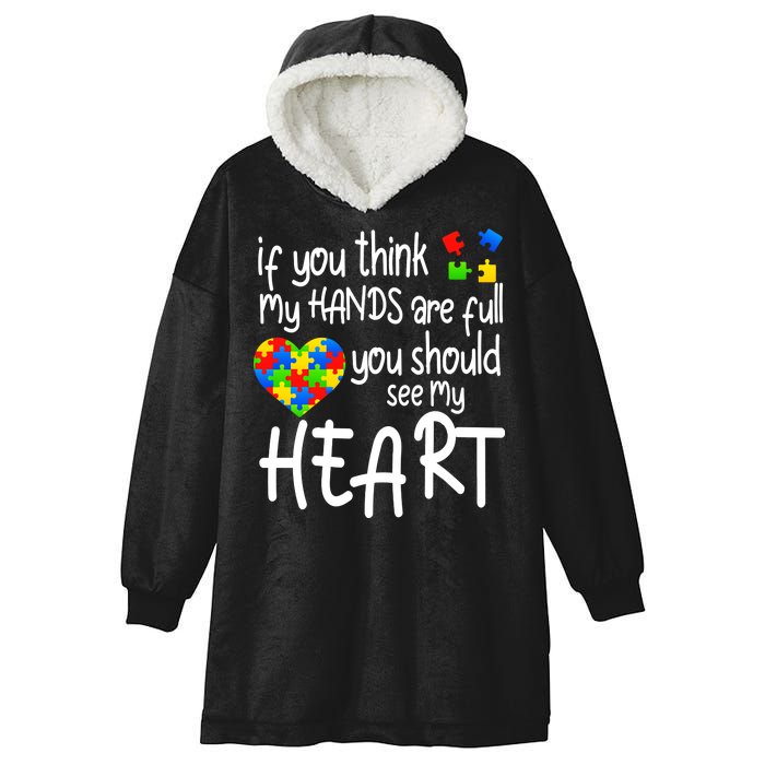 Full Of Heart Autism Parent Hooded Wearable Blanket