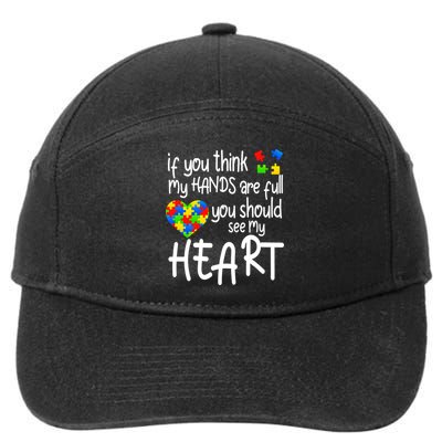 Full Of Heart Autism Parent 7-Panel Snapback Hat