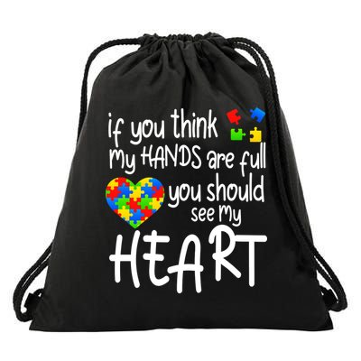 Full Of Heart Autism Parent Drawstring Bag