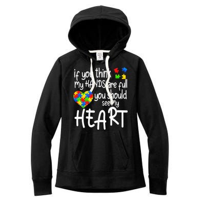 Full Of Heart Autism Parent Women's Fleece Hoodie