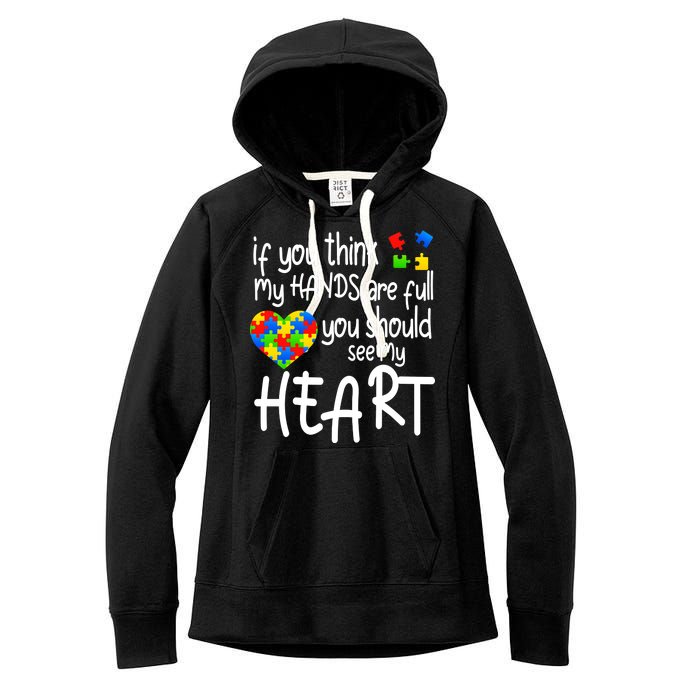 Full Of Heart Autism Parent Women's Fleece Hoodie