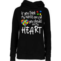 Full Of Heart Autism Parent Womens Funnel Neck Pullover Hood