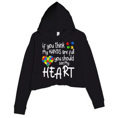 Full Of Heart Autism Parent Crop Fleece Hoodie