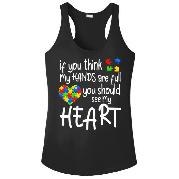 Full Of Heart Autism Parent Ladies PosiCharge Competitor Racerback Tank