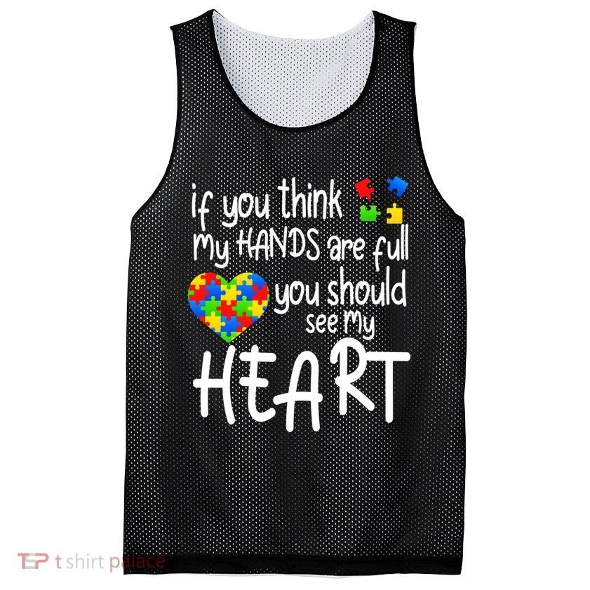 Full Of Heart Autism Parent Mesh Reversible Basketball Jersey Tank