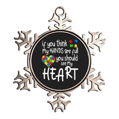 Full Of Heart Autism Parent Metallic Star Ornament