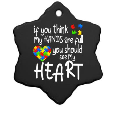 Full Of Heart Autism Parent Ceramic Star Ornament