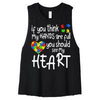 Full Of Heart Autism Parent Women's Racerback Cropped Tank