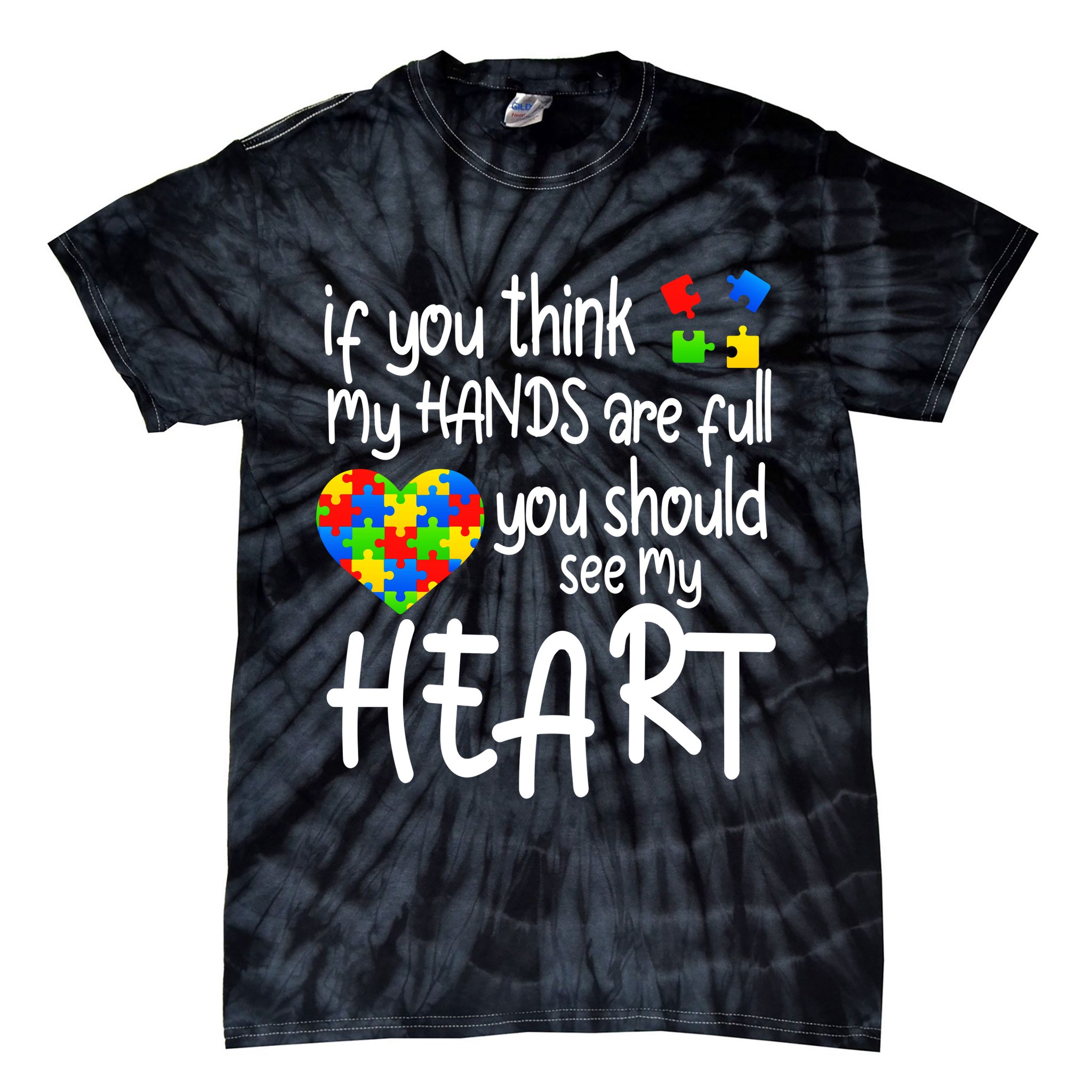 Full Of Heart Autism Parent Tie-Dye T-Shirt
