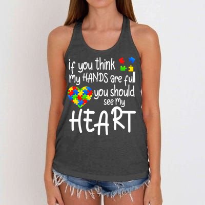 Full Of Heart Autism Parent Women's Knotted Racerback Tank